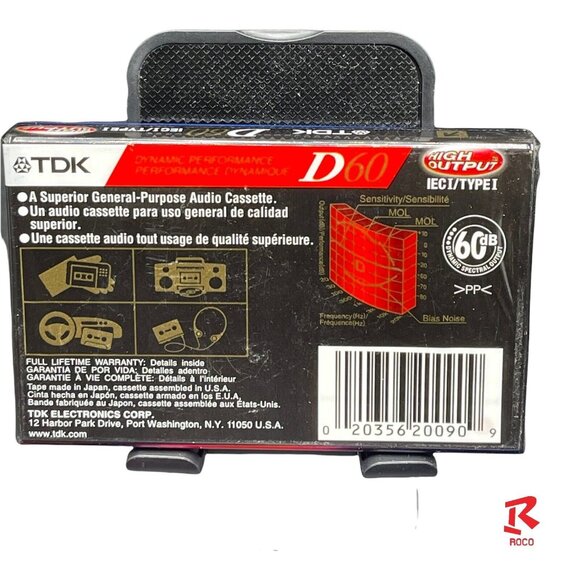 🎵TDK D60 High Output Blank Audio Cassette Tapes IECI/Type I New‎ Sealed🎵 - Picture 3 of 5